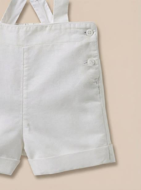 Bermuda à bretelles bébé – collection fêtes et mariages Blanc doux 2 - vertbaudet enfant 