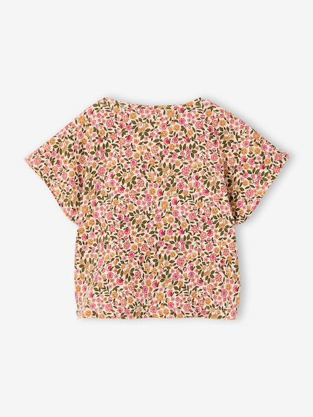 Blouse manches courtes blanc imprimé+vert amande 3 - vertbaudet enfant 