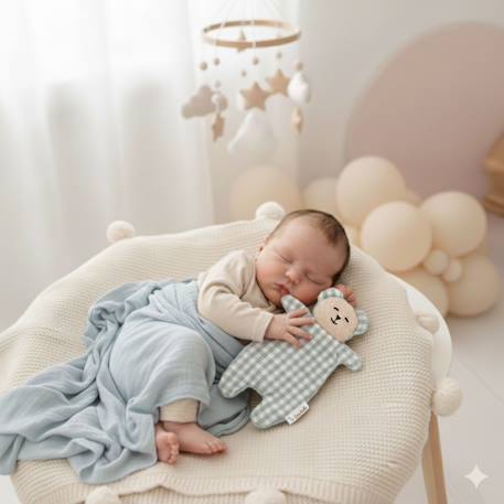 Poupée en tissu ours teddy ultra doux White and green mint 4 - vertbaudet enfant 