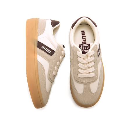 Sneakers garçon synthétique lacets Beige+Blanc noir 4 - vertbaudet enfant 