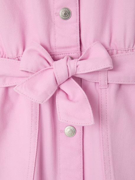 Robe ceinturée fille en twill coton mauve 4 - vertbaudet enfant 