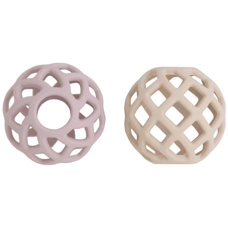 Lot de 2 balles de préhension vieux rose-warm linen Marron, écru+Rose, écru 7 - vertbaudet enfant 