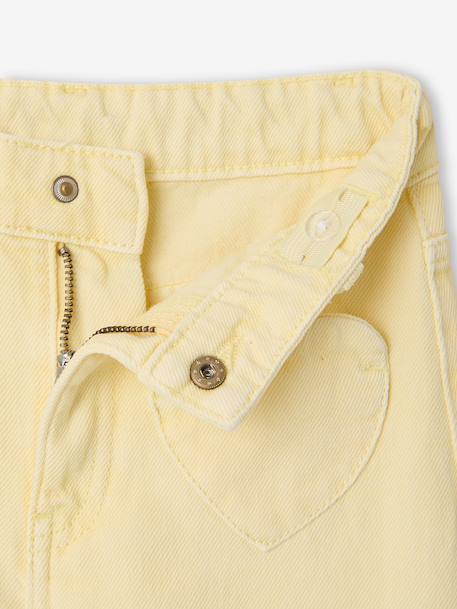 Pantalon large fille poches cœur jaune pâle+rose poudré 5 - vertbaudet enfant 