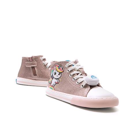 Sneakers filles synthétique fermeture éclair barefoot Pink 4 - vertbaudet enfant 