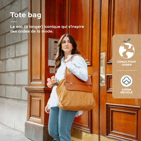 Sac à langer bébé tote bag sherpa Marron 2 - vertbaudet enfant 