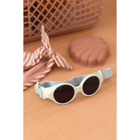 Lunettes de soleil bandeau ajustable 0-9 mois Jaune clair+Vert pâle 9 - vertbaudet enfant 