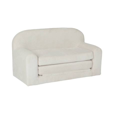 Canapé lit enfant en velours côtelé dépliable, l 90 x p 43 x h 51,5 cm Crème 2 - vertbaudet enfant 