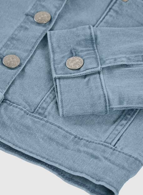 Veste en jean fille coton délavé Bleu 4 - vertbaudet enfant 