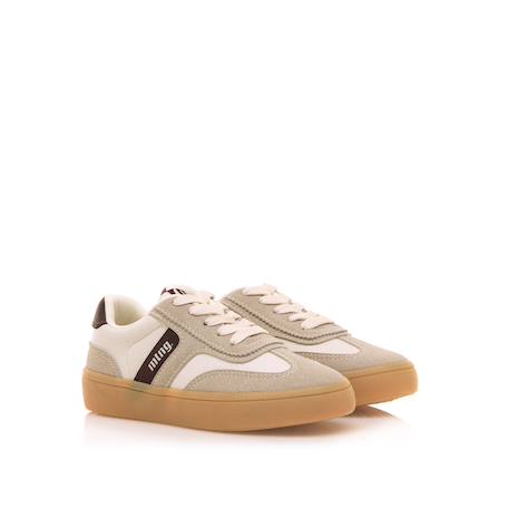 Sneakers garçon synthétique lacets Beige+Blanc noir 5 - vertbaudet enfant 