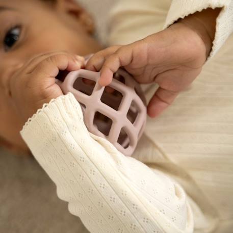 Lot de 2 balles de préhension vieux rose-warm linen Marron, écru+Rose, écru 12 - vertbaudet enfant 