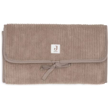Tapis à langer nomade cloudy rib milky coffee Ecru+Marron 7 - vertbaudet enfant 