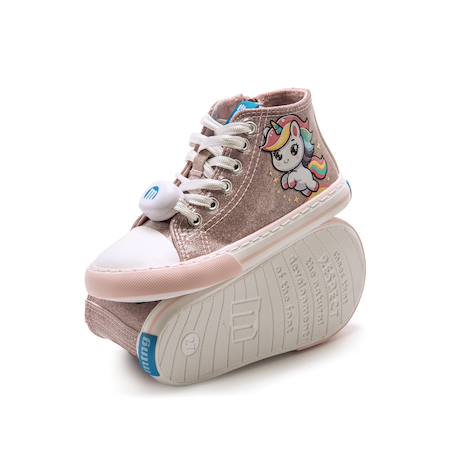 Sneakers filles synthétique fermeture éclair barefoot Pink 3 - vertbaudet enfant 