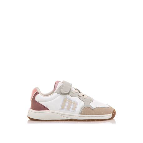Sneakers filles synthétique lacets- fermeture adhésive barefoot Rose sable+White 7 - vertbaudet enfant 