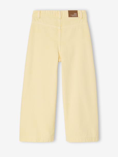 Pantalon large fille poches cœur jaune pâle+rose poudré 3 - vertbaudet enfant 