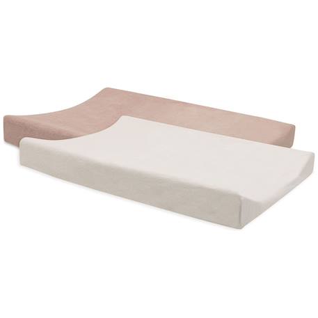 Lot de 2 housses de matelas à langer Rose, écru 1 - vertbaudet enfant 