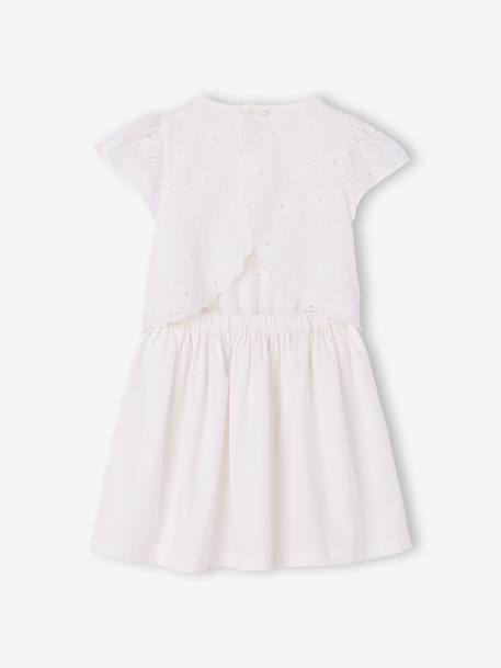 Robe patineuse fille bi-matière blanc 4 - vertbaudet enfant 