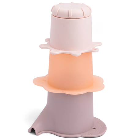 Jeu d'eau lot de 3 gobelets empilables elphee Jaune, vert, transparent+Rose 12 - vertbaudet enfant 