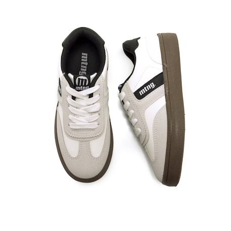 Sneakers garçon synthétique lacets Blanc noir 6 - vertbaudet enfant 