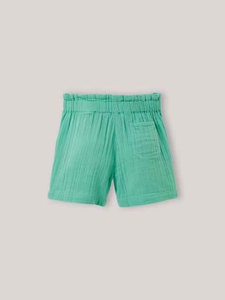 Short  en gaze de coton biologique Chlorophyle+Jaune blanchi+Vert mousse 2 - vertbaudet enfant 