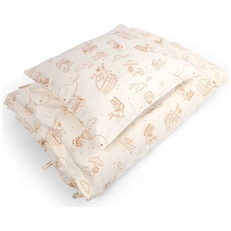 Linge de lit junior Blanc, ocre 1 - vertbaudet enfant 