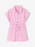 Robe ceinturée fille en twill coton mauve 1 - vertbaudet enfant 