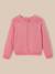 Cardigan  point fantaisie Ecru+Rouge theatre+Sorbet 12 - vertbaudet enfant 