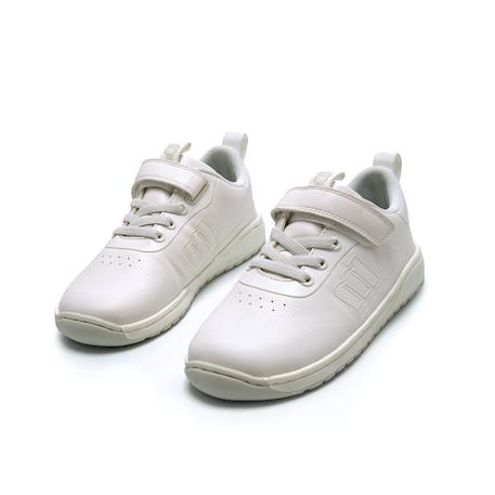 Sneakers garçon synthétique lacets- fermeture adhésive barefoot Blanc mat+Bleu vif+White 2 - vertbaudet enfant 