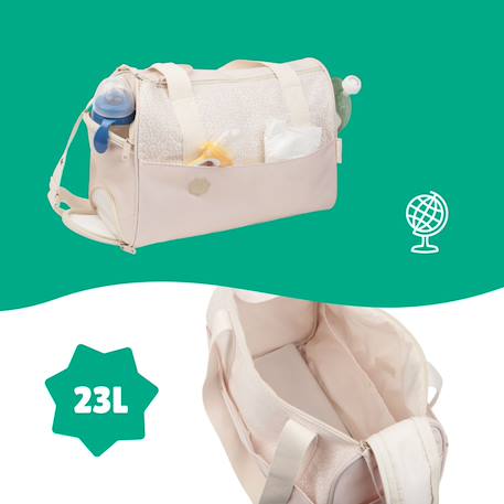 Sac à langer bébé pocketstyle Blanc+Vert, écru 2 - vertbaudet enfant 