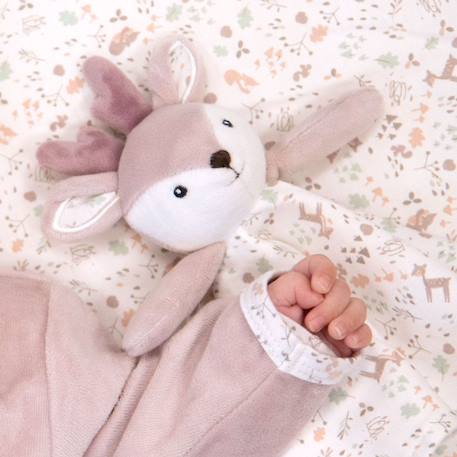 Doudou plat lilas Blanc, rose 2 - vertbaudet enfant 
