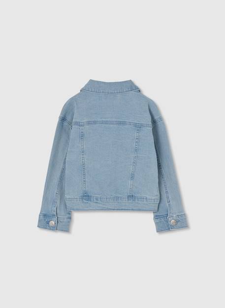 Veste en jean fille coton délavé Bleu 2 - vertbaudet enfant 