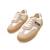 Sneakers garçon synthétique lacets Beige+Blanc noir 2 - vertbaudet enfant 