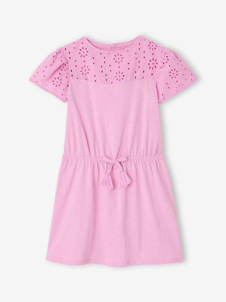 Robe détails en broderie anglaise fille bleu pâle+corail+lilas+mauve+vert sauge 15 - vertbaudet enfant 