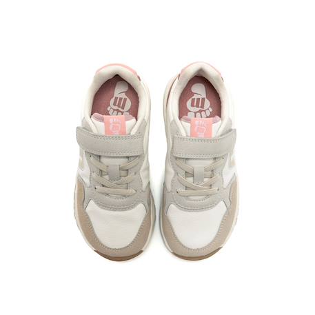 Sneakers filles synthétique lacets- fermeture adhésive barefoot Rose sable+White 12 - vertbaudet enfant 