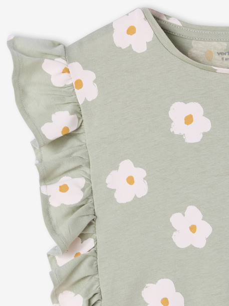 T-shirt manches courtes fille volants marine+vert sauge 8 - vertbaudet enfant 