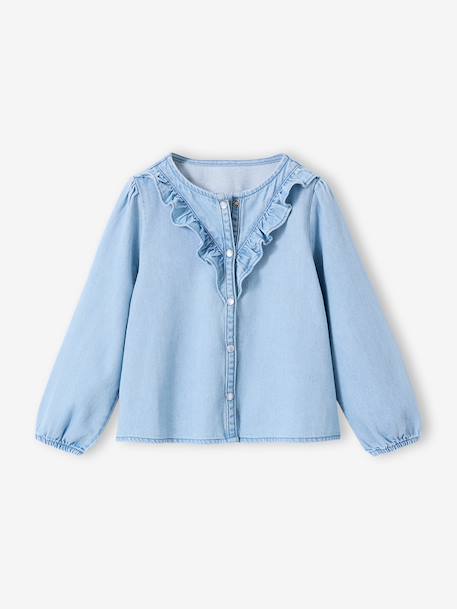 Fille-Chemise, blouse, tunique-Chemise fille denim coton