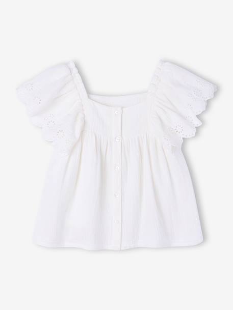 Blouse à volants gaze de coton écru 3 - vertbaudet enfant 
