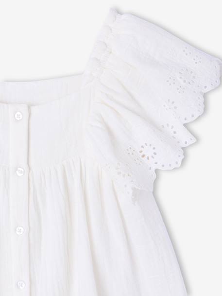 Blouse à volants gaze de coton écru 2 - vertbaudet enfant 