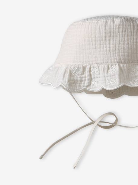 Chapeau bébé fille bords festonnés écru 3 - vertbaudet enfant 