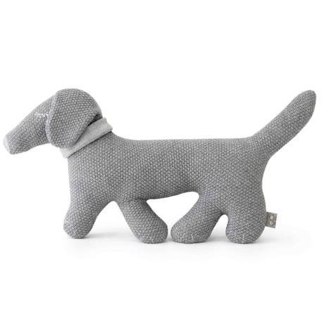 Peluche en coton bio doudou chien teckel Gris 1 - vertbaudet enfant 