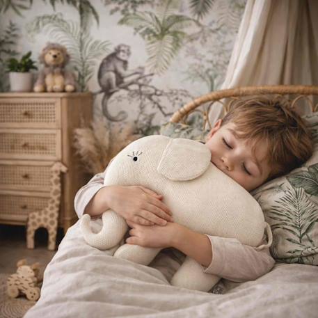 Grande peluche éléphant en coton tricoté Écru 3 - vertbaudet enfant 