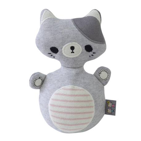 Jouet d'éveil bébé – culbuto chat en coton Gris 6 - vertbaudet enfant 