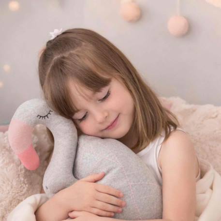 Grande peluche flamant rose en coton Gris 3 - vertbaudet enfant 