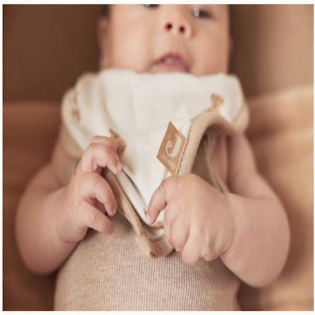 Lots de 2 bavoirs bandana en coton Blanc, marron clair+Multicolore fleuri 5 - vertbaudet enfant 