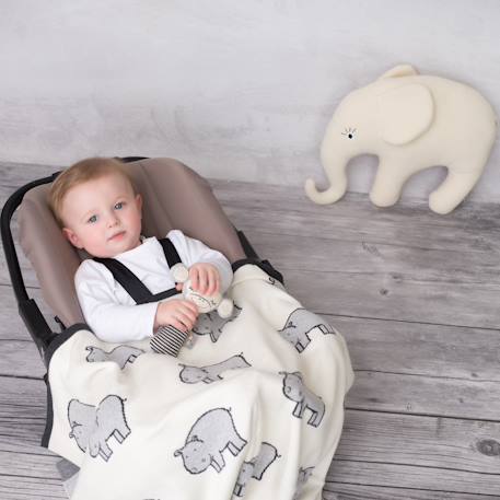 Grande peluche éléphant en coton tricoté Écru 6 - vertbaudet enfant 