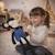 Grande peluche singe en coton tricoté Bleu 2 - vertbaudet enfant 