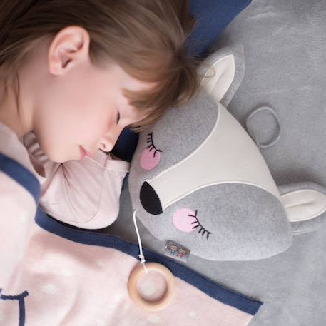 Peluche musicale renard en coton bio Gris 6 - vertbaudet enfant 