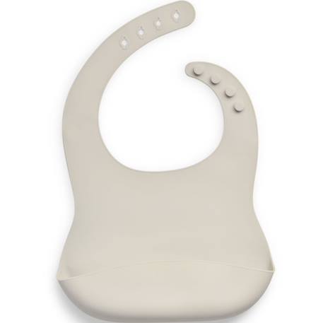 Bavoir bébé récupérateur en silicone Beige 1 - vertbaudet enfant 