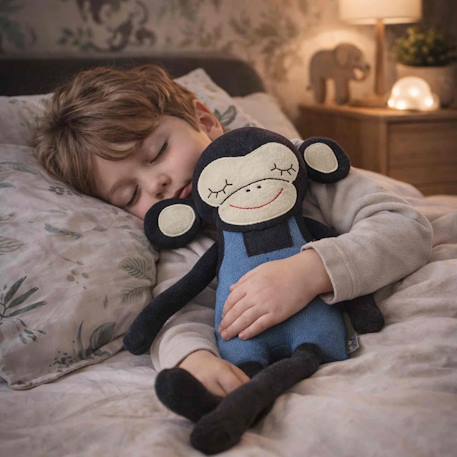 Grande peluche singe en coton tricoté Bleu 3 - vertbaudet enfant 