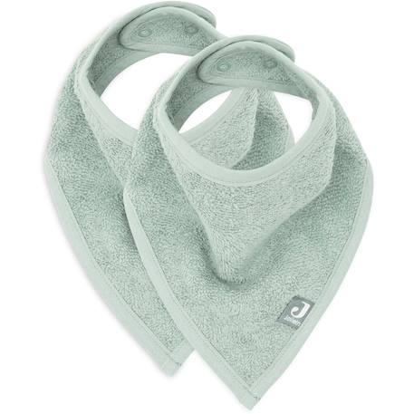 Lots de 2 bavoirs bandana en coton Biscuit+Bleu+Nougat+Rose+Vert clair 24 - vertbaudet enfant 