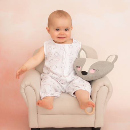 Peluche musicale renard en coton bio Gris 4 - vertbaudet enfant 